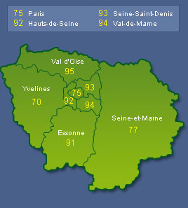 Carte d'Ile de france