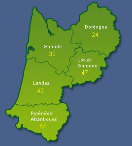 Carte d'aquitaine