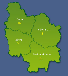 Carte Bourgogne