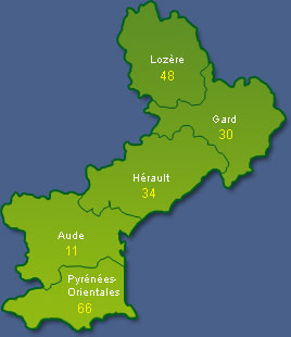 Carte Languedoc-Roussillon