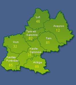 Carte Midi-Pyr&eacute;n&eacute;es