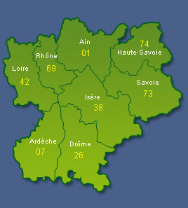 Carte Rhone-Alpes